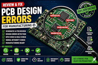 review and fix pcb design errors for manufacturing
