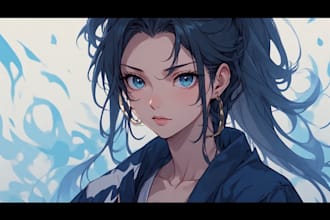 draw anime portrait illustration, anime character, digital art