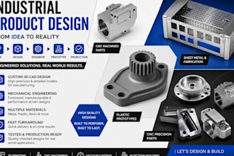 3d industrial product design mechanical prototype 3d cad model for manufacturing