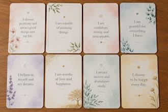 design custom conversation affirmation invitation cards game deck 3d box mockup
