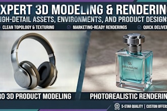 create 3d hard surface modeling, texturing, and rendering