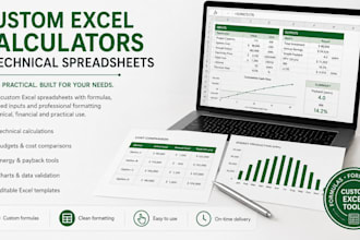 create a custom excel calculator or technical spreadsheet
