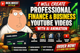 create professional finance and business youtube videos with ai animation