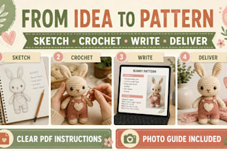 design, write and test custom crochet patterns with photos and video tutorials
