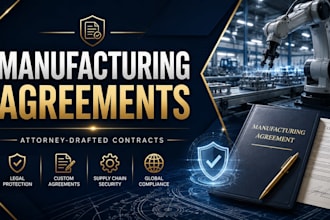 draft a commercial manufacturing agreement for large scale production