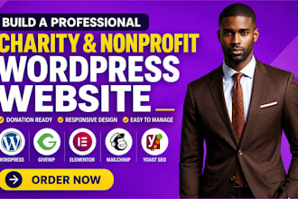 build wordpress charity website fundraising, nonprofit wordpress website