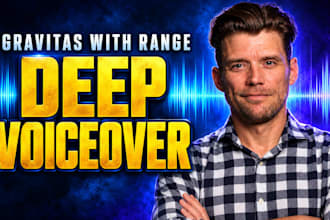 record a deep cinematic male voice over with gravitas