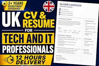 write a professional UK CV and resume for tech and IT professionals