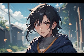 draw manga character, anime character illustration
