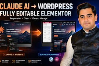 convert claude ai website to editable wordpress elementor