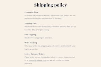 write all the legal pages your shopify dropshipping store needs