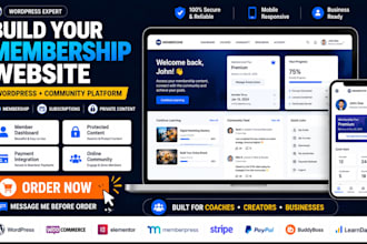 build a wordpress membership website with community and subscription features