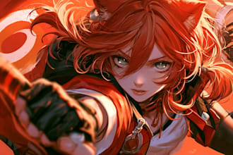 draw anime character art for you