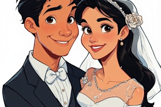 make a realistic couple portrait for gifts or decor