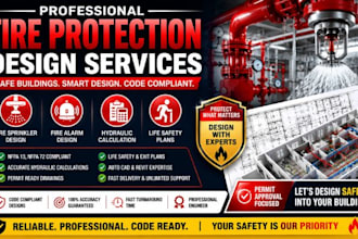 design fire sprinkler fire alarm hydraulic calculation life safety plan