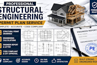design full structural plan for permit, calculations, engineer report and letter