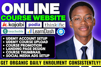build thinkific website setup courses, setup kajabi course website clickfunnel