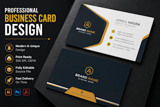 design a professional modern business card or visiting card