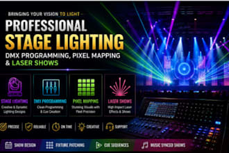 create professional stage lighting dmx programming pixel mapping and laser show
