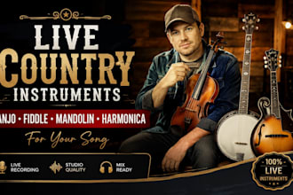 record live banjo, mandolin, fiddle, harmonica for country bluegrass folk music