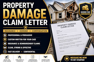 draft property damage claim letter insurance demand or compensation claim