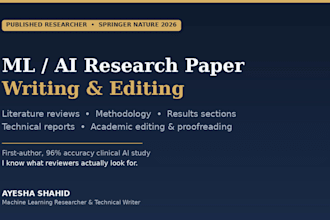 edit and strengthen your ml or ai research paper or lit review