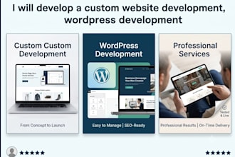 develop a custom website development, wordpress development