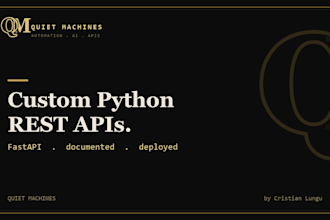 build and deploy a custom python rest API with documentation