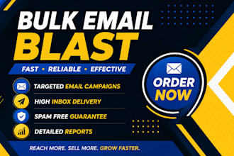 send bulk emails, email blast and email marketing campaign to inbox
