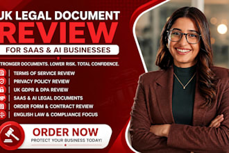 review UK saas legal documents, terms of service, privacy policy and UK gdpr dpa