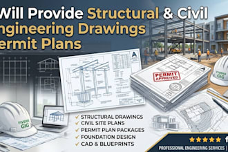 provide structural and civil engineering drawings permit plan