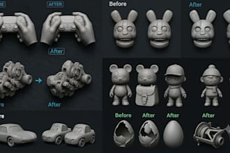 fix stl files, repair mesh, clean up 3d scan, mesh repair, modify custom model