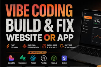 develop or fix lovable ai web apps, saas mvp, vibe coding, replit ai, loveable