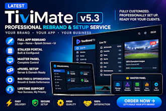 rebrand latest tivimate v5 3 with stalker portal built and master panel cpanel
