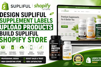 design supliful supplement labels upload products build supliful shopify store