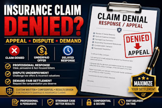 draft denied insurance claim appeal dispute letter or settlement demand