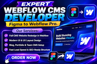 develop webflow cms, figma to webflow expert