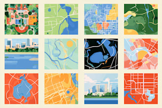 draw vector map in illustrator