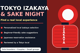 find and book a local izakaya with great sake in tokyo