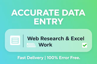 do accurate data entry web research and excl work fast
