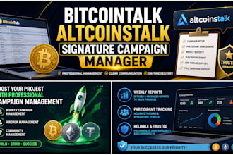 manage bitcointalk and altcoinstalk signature campaigns