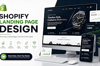 design a shopify landing page for fashion, beauty, or any ecommerce niche