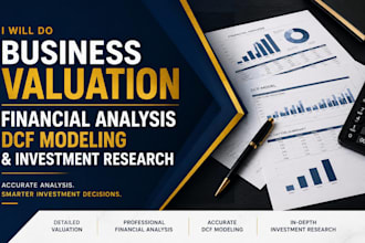 do business valuation, financial analysis, dcf modeling and investment research