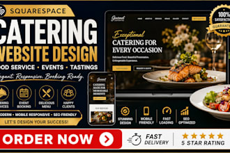create squarespace catering website food service website event food tast website