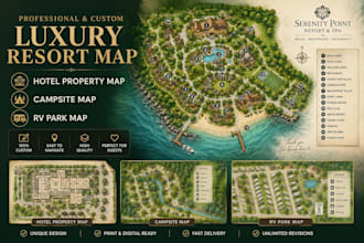design luxury resort map hotel property map campsite map rv park map