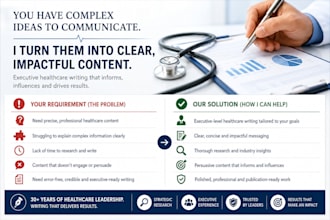 write executive healthcare business content and email copy