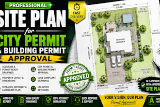 create professional site plan for city permit and building permit approval