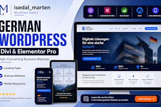 do german divi elementor pro wordpress landing page, business wordpress website