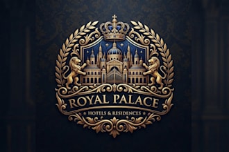 design a luxurious palace logo with a royal identity