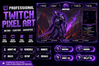 design twitch overlay, stream overlay, twitch panels, animated stream package